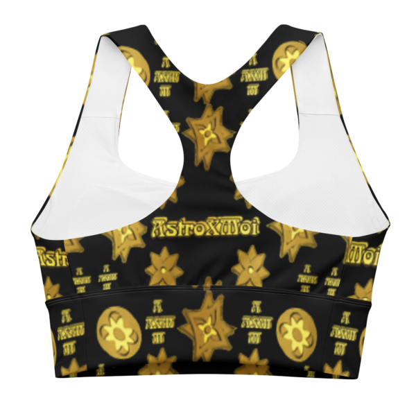 24k gold All-Over Print Recycled Longline Sports Bra - Image 2