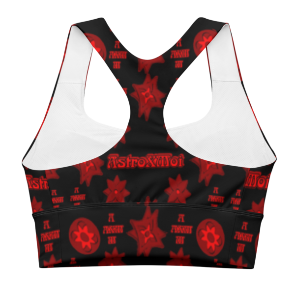 Red beryl All-Over Print Recycled Longline Sports Bra - Image 2