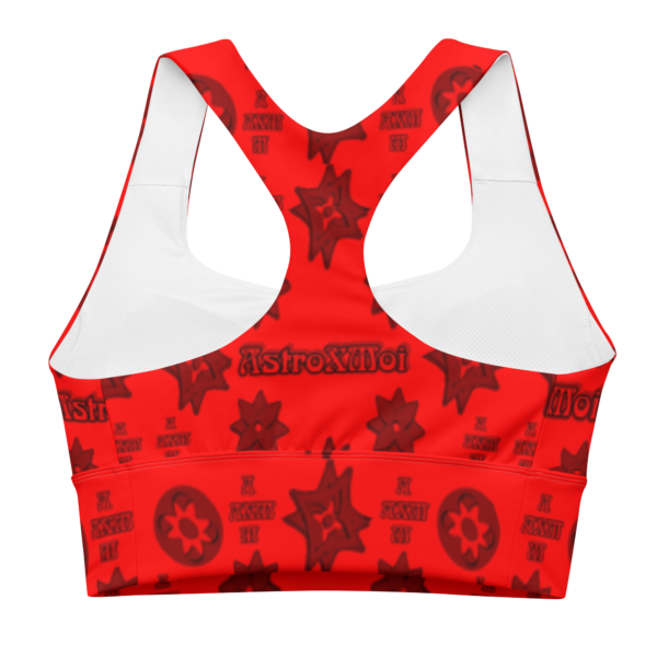 Red beryl All-Over Print Recycled Longline Sports Bra - Image 2