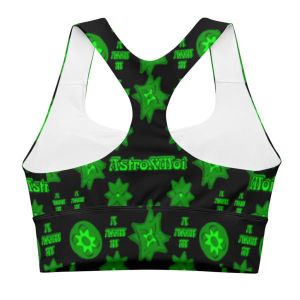 Neon emerald All-Over Print Recycled Longline Sports Bra - Image 2