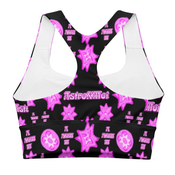 Barbie pink all-over Print Recycled Longline Sports Bra - Image 2