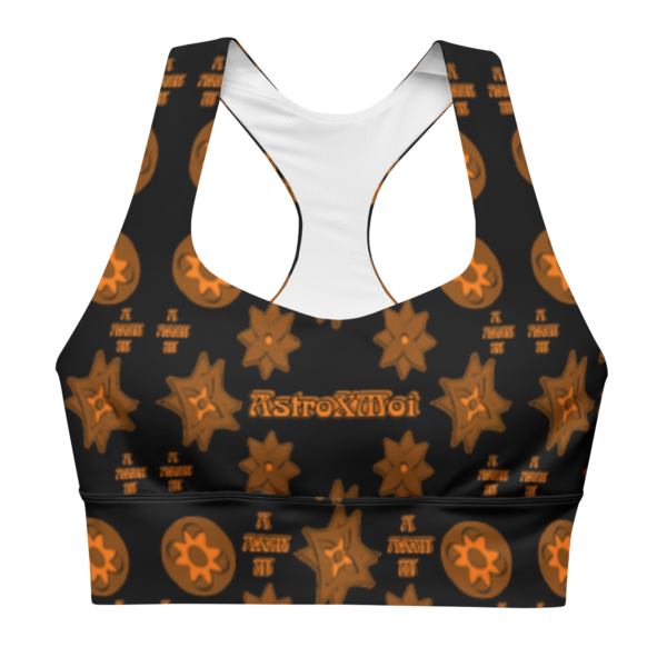 Orange citrus All-Over Print Recycled Longline Sports Bra