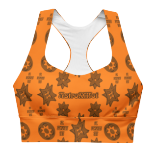 Orange citrus All-Over Print Recycled Longline Sports Bra