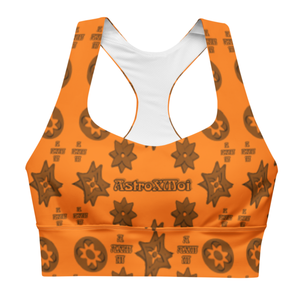 Orange citrus All-Over Print Recycled Longline Sports Bra