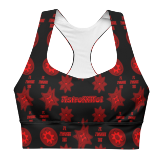 Red beryl All-Over Print Recycled Longline Sports Bra