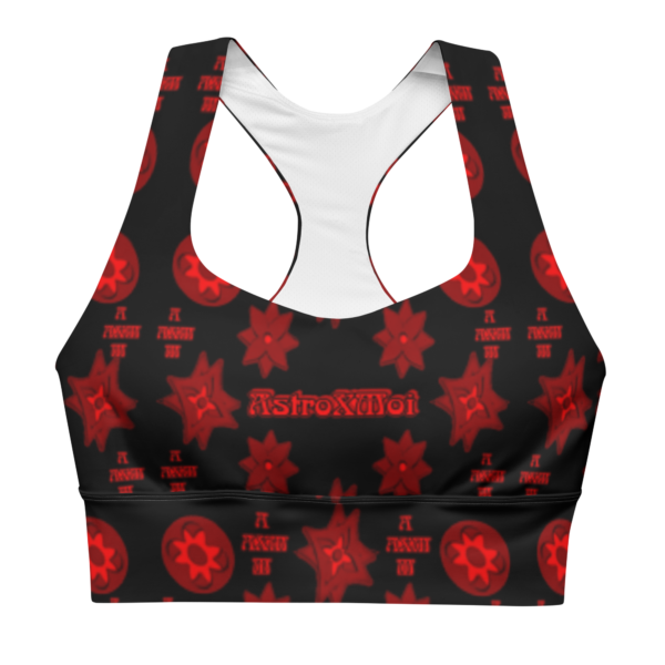 Red beryl All-Over Print Recycled Longline Sports Bra