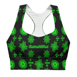 Neon emerald All-Over Print Recycled Longline Sports Bra