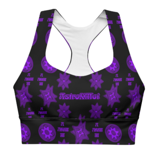 Royal purple velvet All-Over Print Recycled Longline Sports Bra