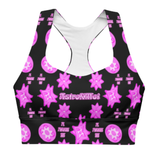 Barbie pink all-over Print Recycled Longline Sports Bra