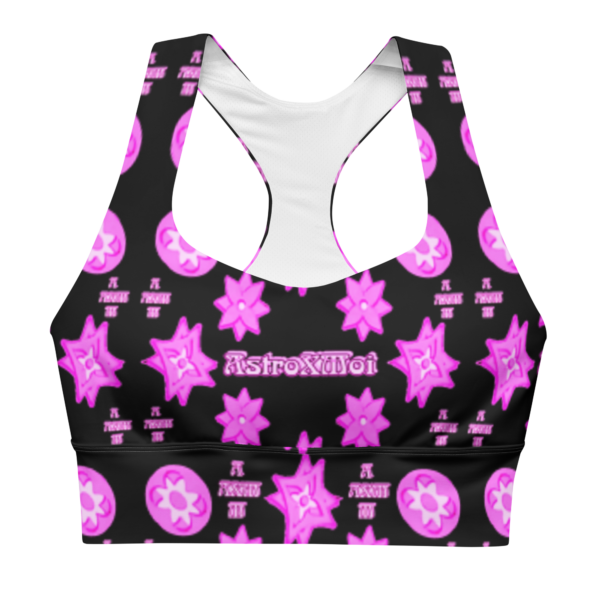 Barbie pink all-over Print Recycled Longline Sports Bra