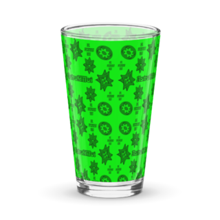 neon emerald Shaker pint glass