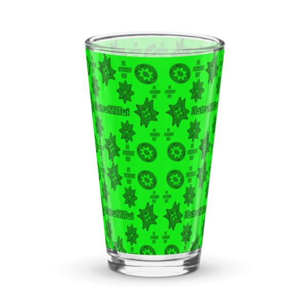 neon emerald Shaker pint glass